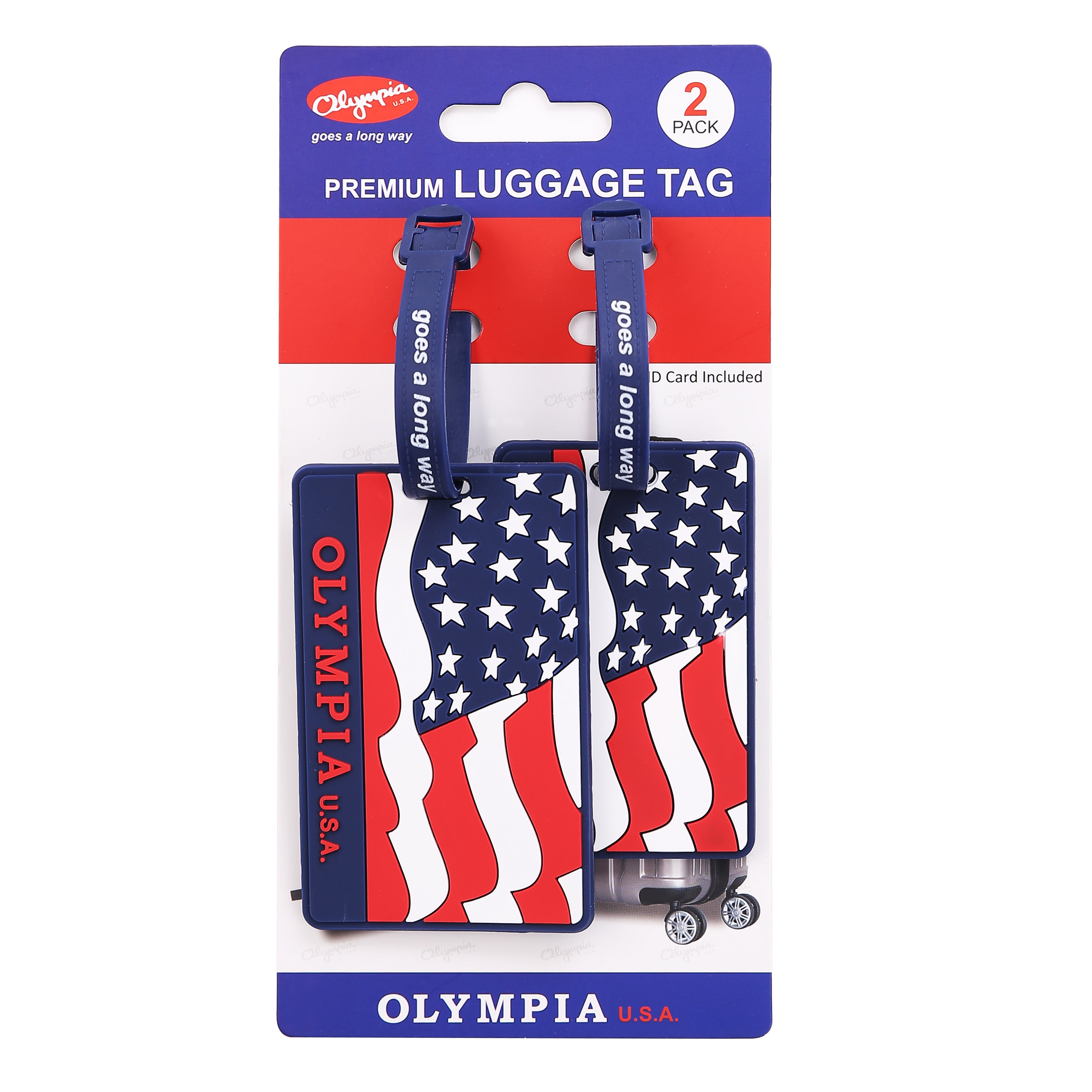 Olympia USA 2 Piece Luggage Tag Set Flag