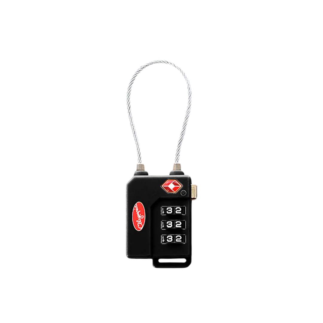 TSA-Accepted Luggage Locks with TravelSentry: 3-Dial Combination Lock, 5 in Coated Steel Cable for Easy to Use